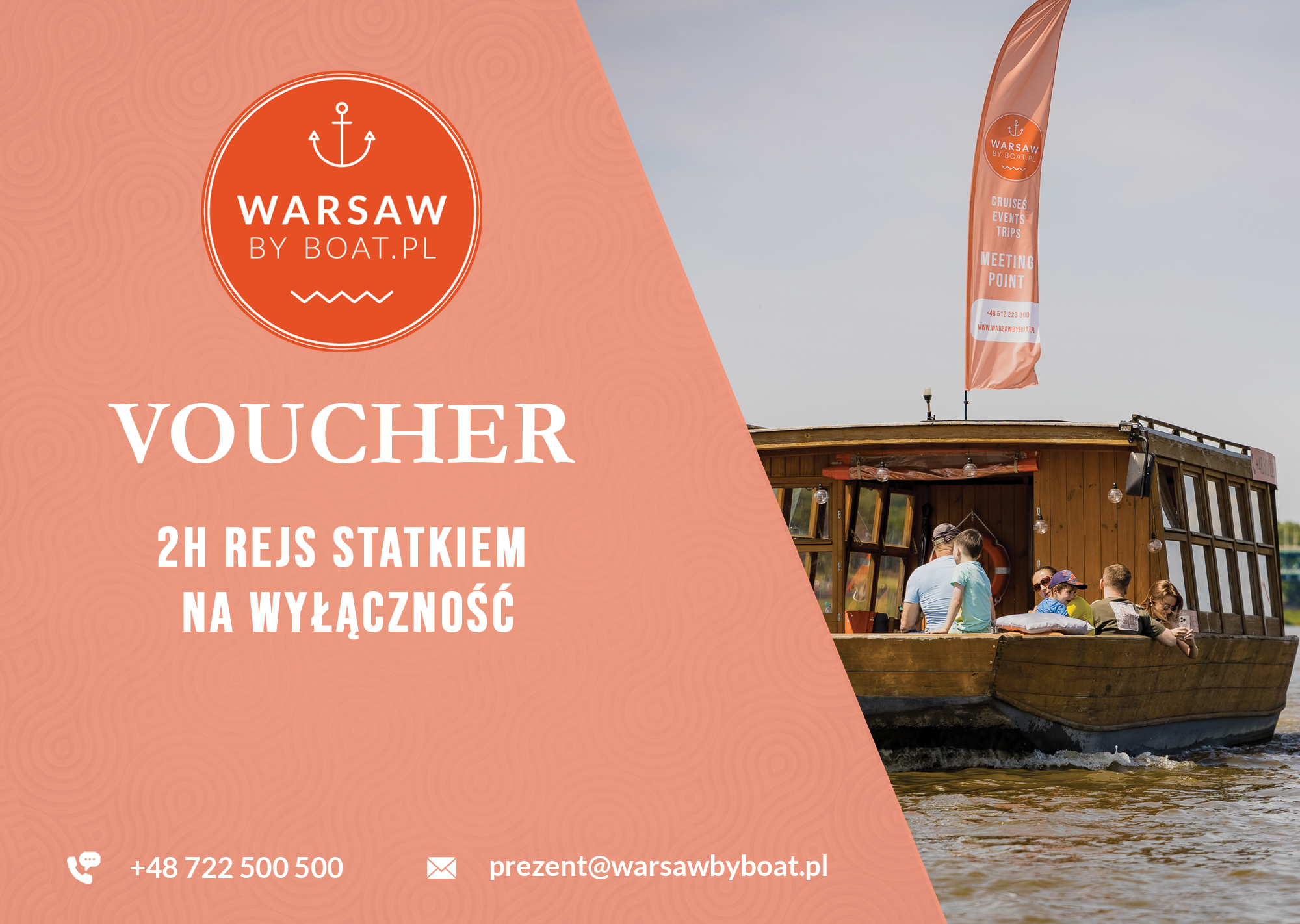 Voucher na 2h rejs statkiem na wyłączność